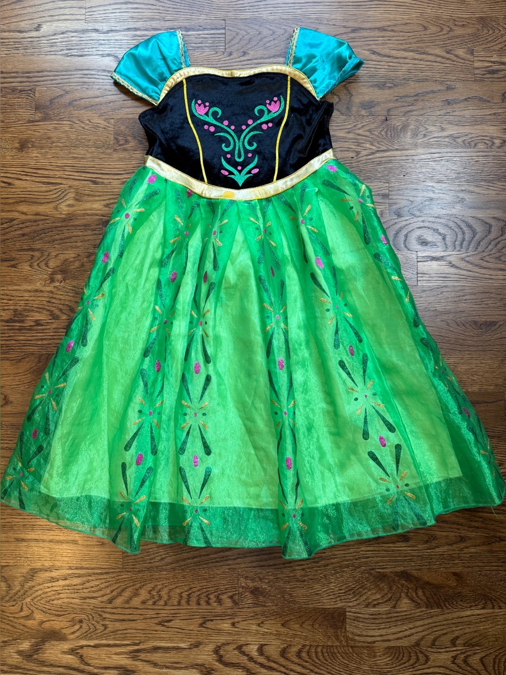 Relibeauty Girls Frozen Princess Anna Coronation Dress Up Costume Size 6-7